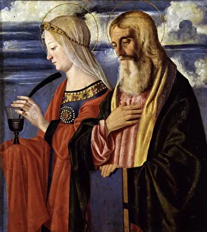Tempera On Panel Masterpiece Drucke: (From the Cornalba Polyptych), c. 1496. Creator: Caselli, Cristoforo (ca 1460-1521)