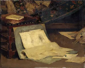 Belgian Fine Art Images Drucke: Corner of the atists studio, 1849-1924. Creator: Verhaeren, Alfred (1849-1924)
