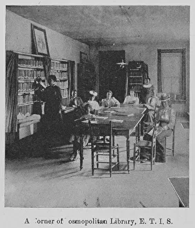 Ein Eck des Cosmopolitischen Bibliotheks, E.T.I.S., 1903; Ersteller unbekannt