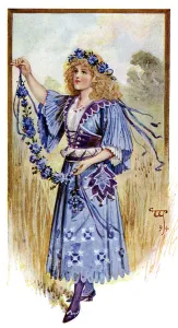 Female Costume Design Drucke: The Cornflower, 1899