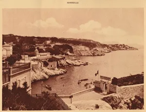 French Riviera Coastline Drucke: The Corniche, Marseille, 1930. Creator: Unknown