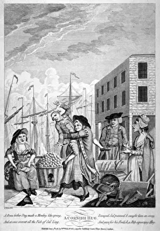 Eighteenth Century Satire Drucke: A Cornish Hug, 1781