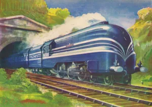 Tunnel Drucke: Koronationsscot, L.M.S., verlässt den Watford-Tunnel 1940