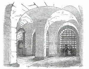 Old London Buildings Drucke: Corridor, Newgate Prison, 1850. Creator: Unknown
