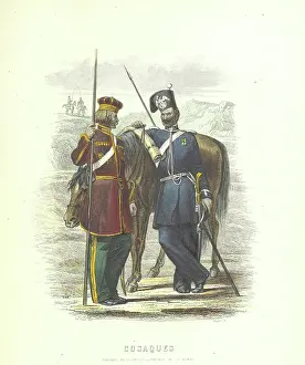 Russian Military Uniform Drucke: Cossacks, 1855. Creator: Boyer