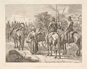 Kosaken begleiten den Regimentskasson, 1815. Schöpfer: Johann Christian Erhard