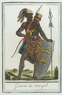 Kostüme aus verschiedenen Ländern, Krieger des Senegals 1797. Ersteller: Jacques Grasset de Saint-Sauveur, LF Labrousse