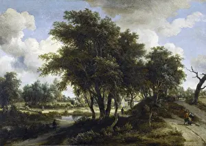 Netherlands Countryside Scenery Drucke: The Cottage, c1663. Creator: Meindert Hobbema