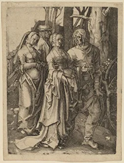 Zwei Paare im Wald, Künstler: Hieronymus Wierix