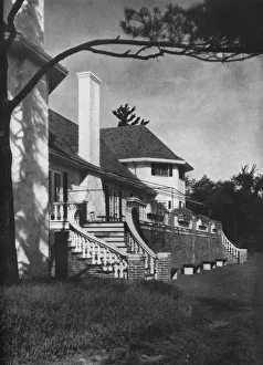Sport Drucke: Ein Detail der Hofseite, Longwood Cricket Club, Chestnut Hill, Massachusetts, 1922.