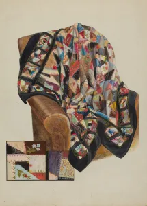 Krautige Teppichmuster - Stickerei, um 1936 von Bertha Semple