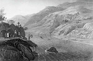 Überquerung des Flusses Tonse, 1845. Künstler: Unbekannt.