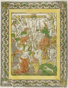 Die Kreuzigung, um 1475 vom unbekannten Künstler gemalt