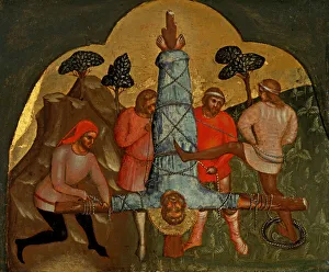 Gothic Fine Art Images Drucke: The Crucifixion of Peter (Predella Panel), ca 1370. Creator: Veneziano