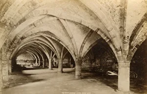 Drucke von Die Krypta im Düringer Dom, 1893. Der romanische Dom in Durham stammt fast ganz aus dem 12. Jahrhundert und war ein mittelalterliches Pilgerziel aufgrund der Anwesenheit von St Cuthberts Gebeinen Burg Und Kathedrale Von Durham Drucke: Der Krypta im Domes von Durham, 1893. Schöpfer unbekannt