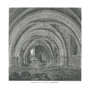 Monochrome Illustration Drucke: The Crypt of St. Johns, 1878