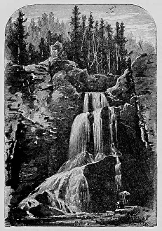 Rocky Mountains Scenic View Drucke: Crystal Falls, 1883