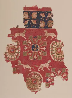 Pantherfragment mit Panthern aus dem 5. Jahrhundert; Künstler unbekannt