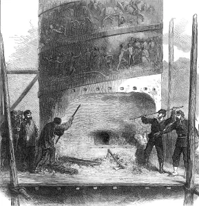 Black And White Art Prints Drucke: Cutting the base of the column in the Place Vendome, Paris, 1871. Creator: Unknown