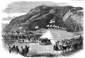 Das erste Sod schneiden der Conway und Llanrwst Railway, 1860. Ersteller: Unbekannt.