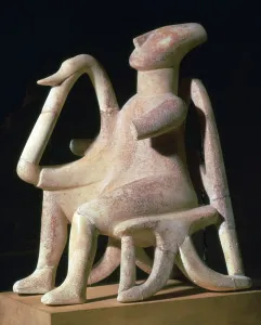 National Archaeological Museum Greece Drucke: Cycladic harp-player made of marble