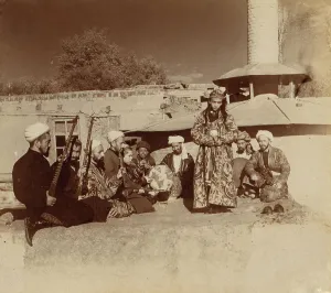 Tanz eines Bachas in Samarkand zwischen 1905 und 1915 von Sergey Mikhaylovitsch Prokudin-Gorski