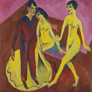 Early 20th Century German Art Drucke: Dance School, 1914