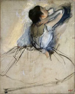 Drucke von Tänzerin, um 1874 gefunden im Bestand des Staatskermes in Sankt Petersburg Impressionistische Gemälde Drucke: Tänzerin um 1874. Künstler: Degas, Edgar (1834-1917)