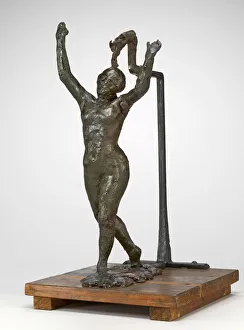 Tänzer vorwärts bewegt sich mit aufgerührten Armen um ca. 1885/1890 von Künstler Edgar Degas
