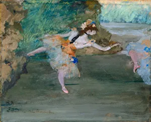 Impressionist Artist Edgar Degas Drucke: Dancer Onstage, ca. 1877. Creator: Edgar Degas