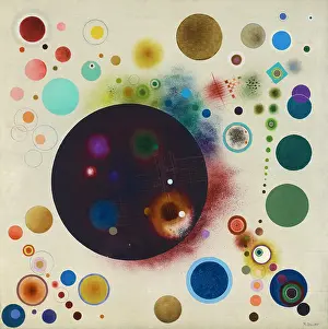 Abstract Art Paintings Drucke: Dancing Balls, c1936-1938. Creator: Bauer, Rudolf (1889-1953)