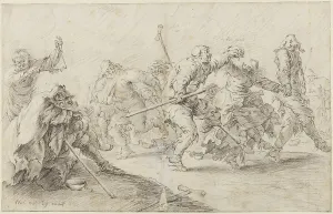 Black Chalk On Paper Drawings Drucke: Dancing beggars and cripples, c.1635. Creator: Unknown