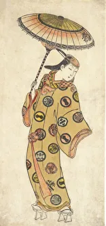 Polychrome Woodblock Prints Drucke: A Dandy of More Than Questionable Morals Out Walking on a Cold Day