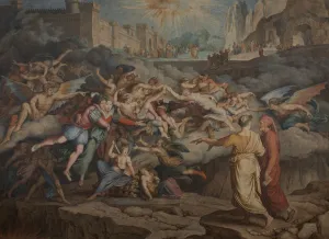 Divine Comedy Illustrations Drucke: Dante and Virgil in the Second Circle of Hell