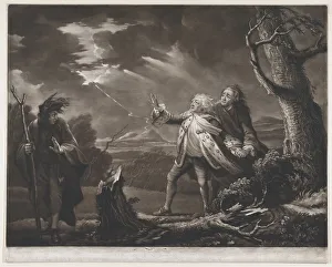 David Garrick als König Lear (Shakespeares König Lear, Akt 3, Szene 1), 1761. Erfinder: James McArdell