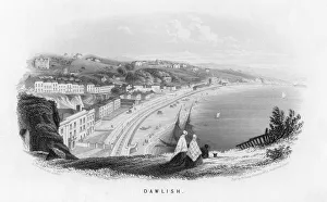 South Devon Railway Drucke: Dawlish, Devon, c1860