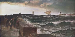 Victorian Era Water Transport Drucke: After Three Days Gale, 1885, (c1902). Creator: Unknown