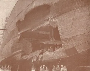 World War I Naval History Drucke: The deadly effect of a torpedo, c1917 (1919). Artist: FC Coleman