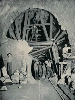 Swiss Federal Railways Drucke: Deadly Rock in the Simplon Tunnel, c1935. Artist: Swiss Federal Railways