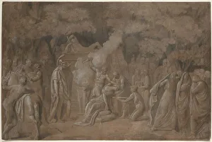 Benjamin West Artwork Drucke: Death of Iphigenia (?), possibly c. 1758/1759. Creator: Benjamin West