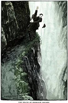 Sherlock Holmes Drucke: Der Tod von Sherlock Holmes, 1893. Künstler: Sidney E Paget