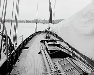 Black And White Nautical Images Drucke: Deck of Galatea, between 1880 and 1899. Creator: Unknown