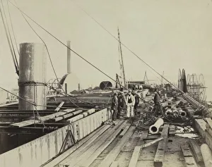 Great Eastern Steamship Drucke: Deck Scene of the Great Eastern, 1857. Creator: Robert Howlett (British, 1831-1858)