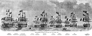 British Royal Navy Fleet Drucke: Declaration of War in the Black Sea, 1854. Creator: Unknown