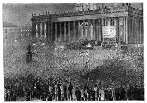 West Yorkshire History Drucke: Declaring the result of the poll during the general election, Leeds, West Yorkshire, 1880