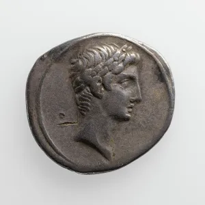Ancient Rome Numismatics Drucke: Denarius, about 30 B.C. Creator: Unknown