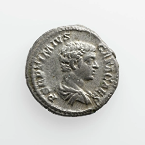 Roman Empire Currency Drucke: Denarius of Geta, A.D. 209-211. Creator: Unknown
