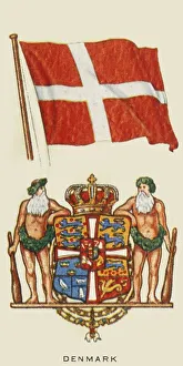 Danish Flag Drucke: Denmark, c1935. Creator: Unknown