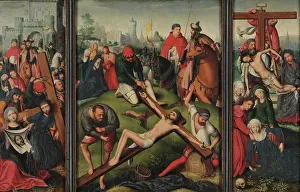 Crucifixion Images Drucke: The Descent from the Cross. Triptych. Creator: Coffermans, Marcellus (1520-1578)