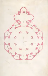 Heritage Art From The Met Drucke: Design for a Church with a Central Octagonal Plan, 1570-1620. Creator: Anon